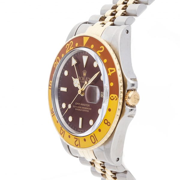 Casual Men Rolex GMT Master Rootbeer 16753 Dial Brown Mechanical Automatic