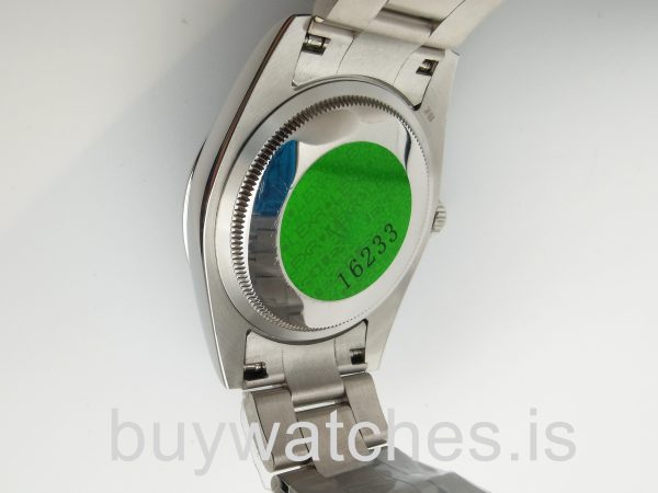 Rolex Datejust 16200 Zilveren wijzerplaat 36 mm stalen automatisch horloge