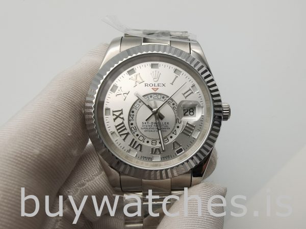 Rolex Sky-Dweller 326939 Ivoorkleurige wijzerplaat 42 mm rond herenhorloge