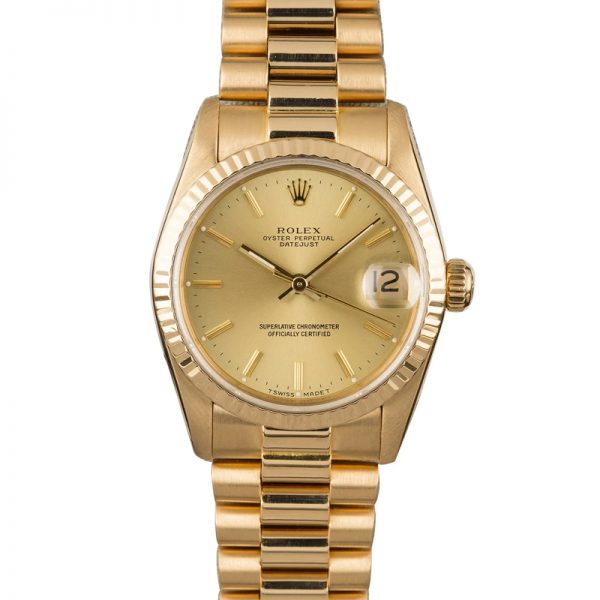 Rolex Datejust 68278 Champagne wijzerplaat dames 31 mm automatisch horloge