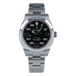 Rolex Air-King 116900 Replica Heren 40 mm zwarte wijzerplaat zilver stalen horloge